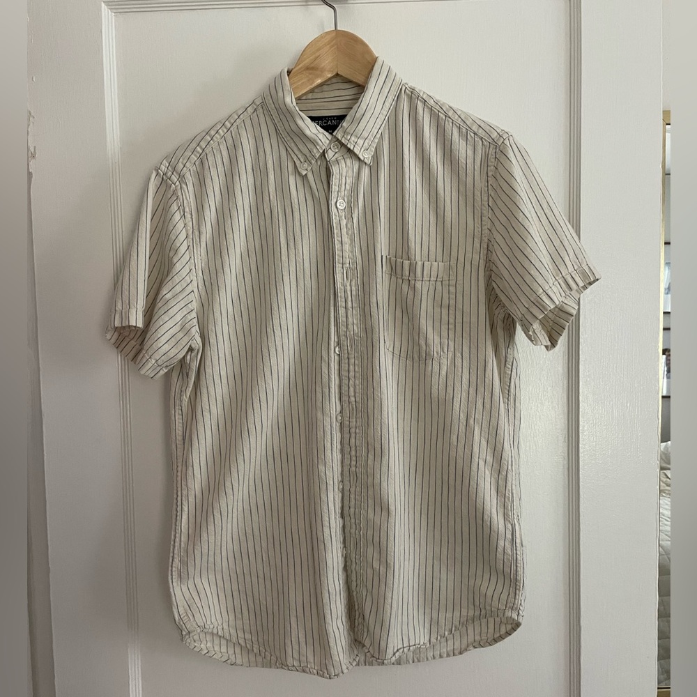 J. Crew men’s short sleeve button down shirt.